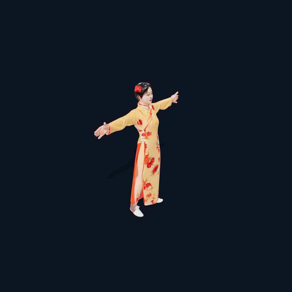 Elegant Floral Dress model pack